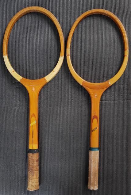 2 drewniane antyczne rakiety do tenisa