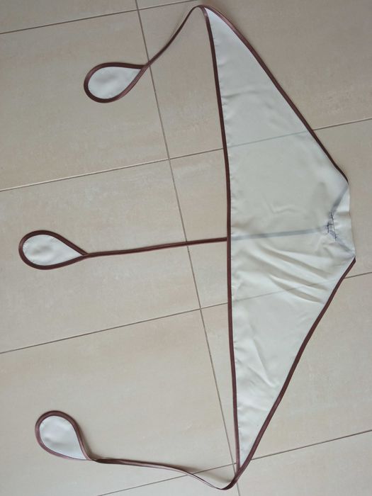 Firanka Zasłonka łezka z woalu Woal 1m biała brązowa do kuchni pokoju