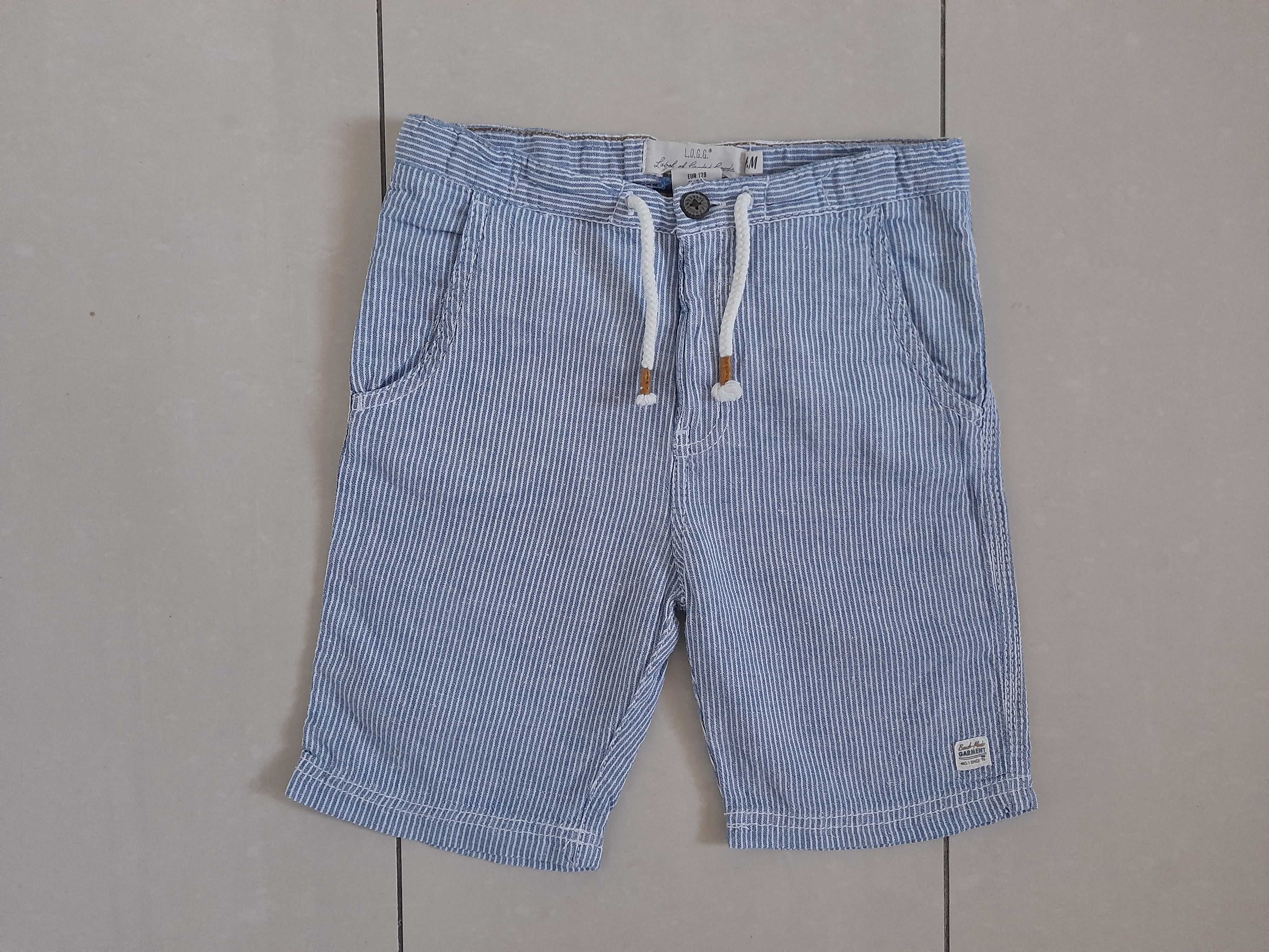 H&M spodenki chłopięce eleganckie len R.128 NOWE