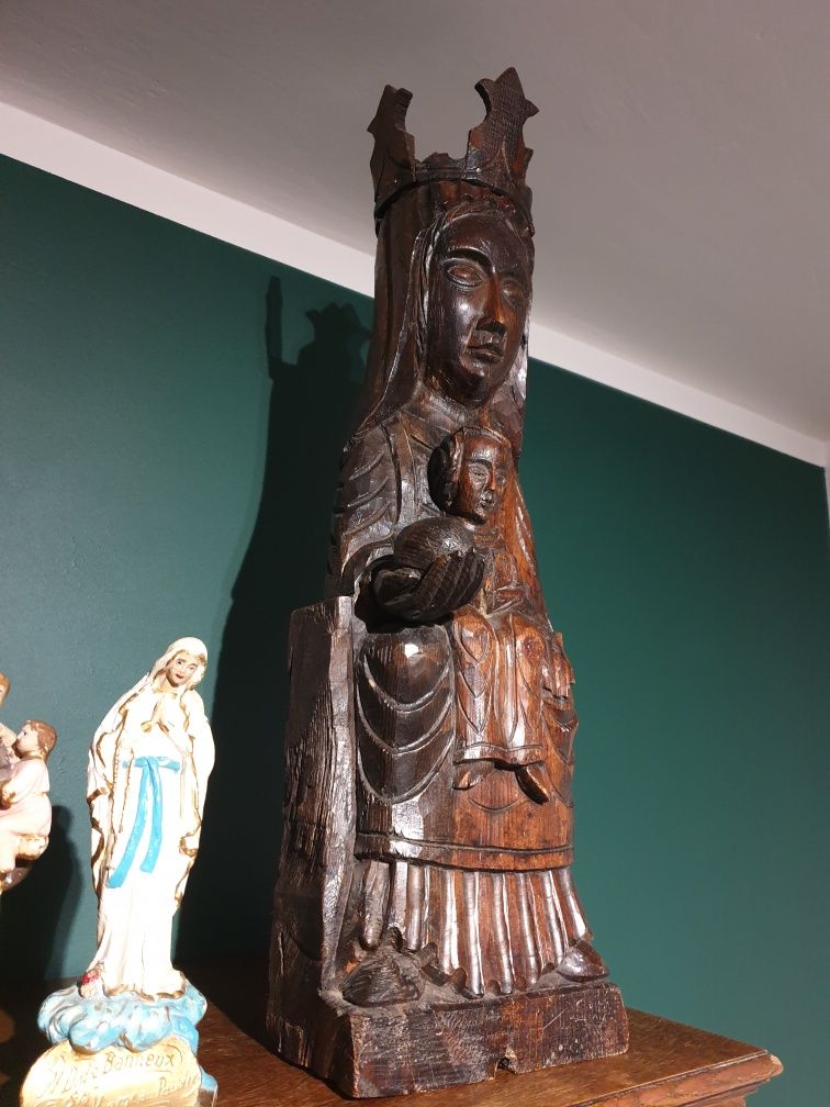 Maryja Montserrat Królowa drewniana rzeźba 68 cm Matka Boska