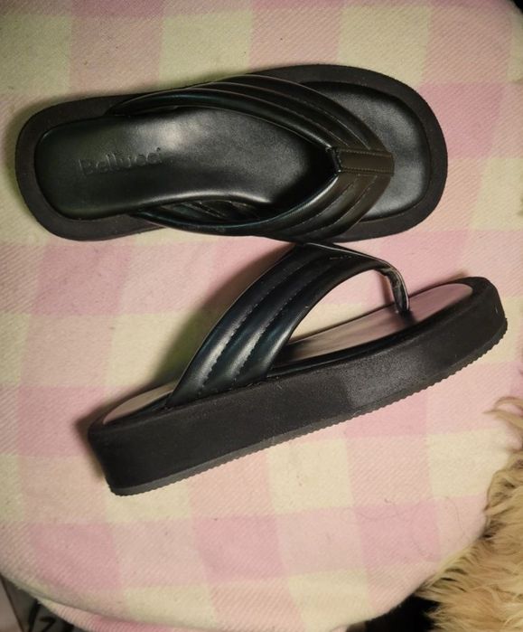 Bellucci вєтнамки жіночі женские шлёпки шлопанцы шльопанці чорні чёрны