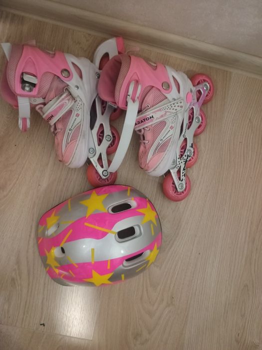 Коньки детские Роликовые коньки размер регулируется возраст 5-10лет.