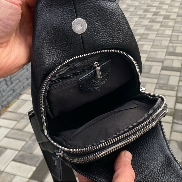 Чоловіча нагрудна шкіряна сумка слінг через плече Rogue