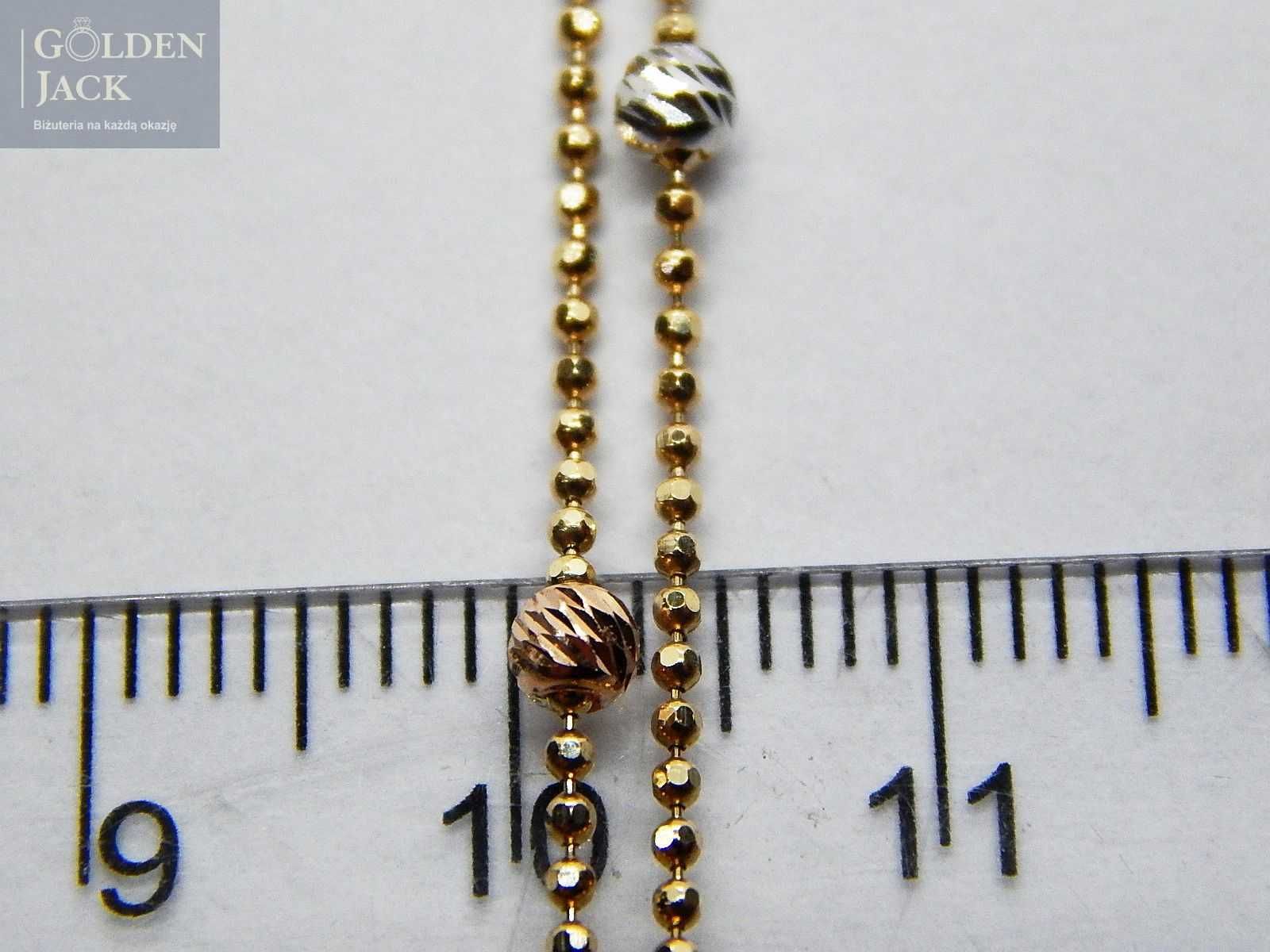 Złota bransoletka regulowana splot Kulkowy złoto pr. 585 dł. 18 - 20cm