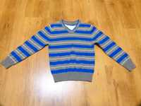 rozm 122 Matalan sweter w paski szary niebieski chłopięcy