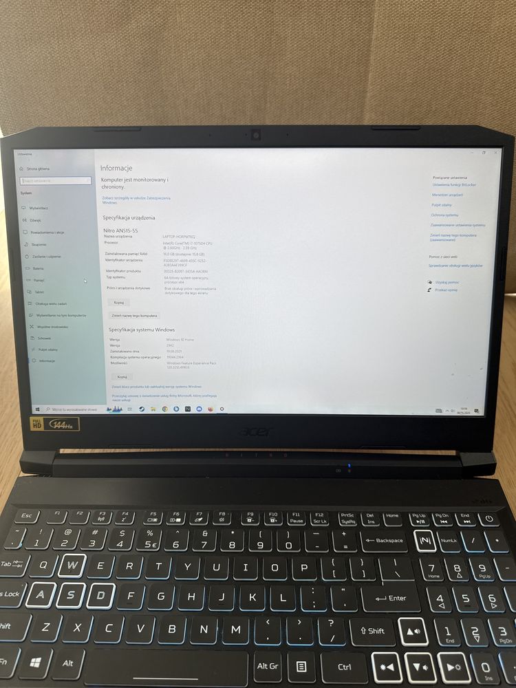 Acer Nitro 5 i7-10750H/16GB/1TB/W10/RTX3060