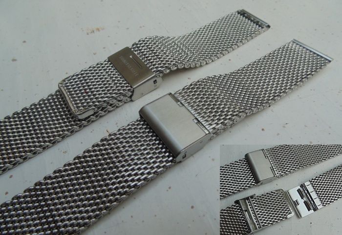 Bransoleta siatkowa milano srebrna lub czarna do zegarka