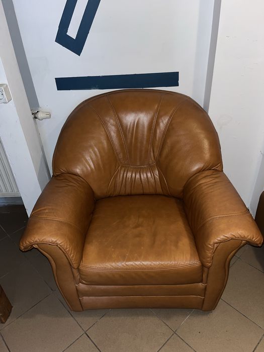 Fotel gala collezione vito ze skory naturalnej