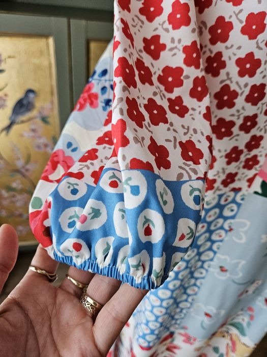 Letnia długa Sukienka Damska Plus Size XXL - Kwietny Patchwork Maxi