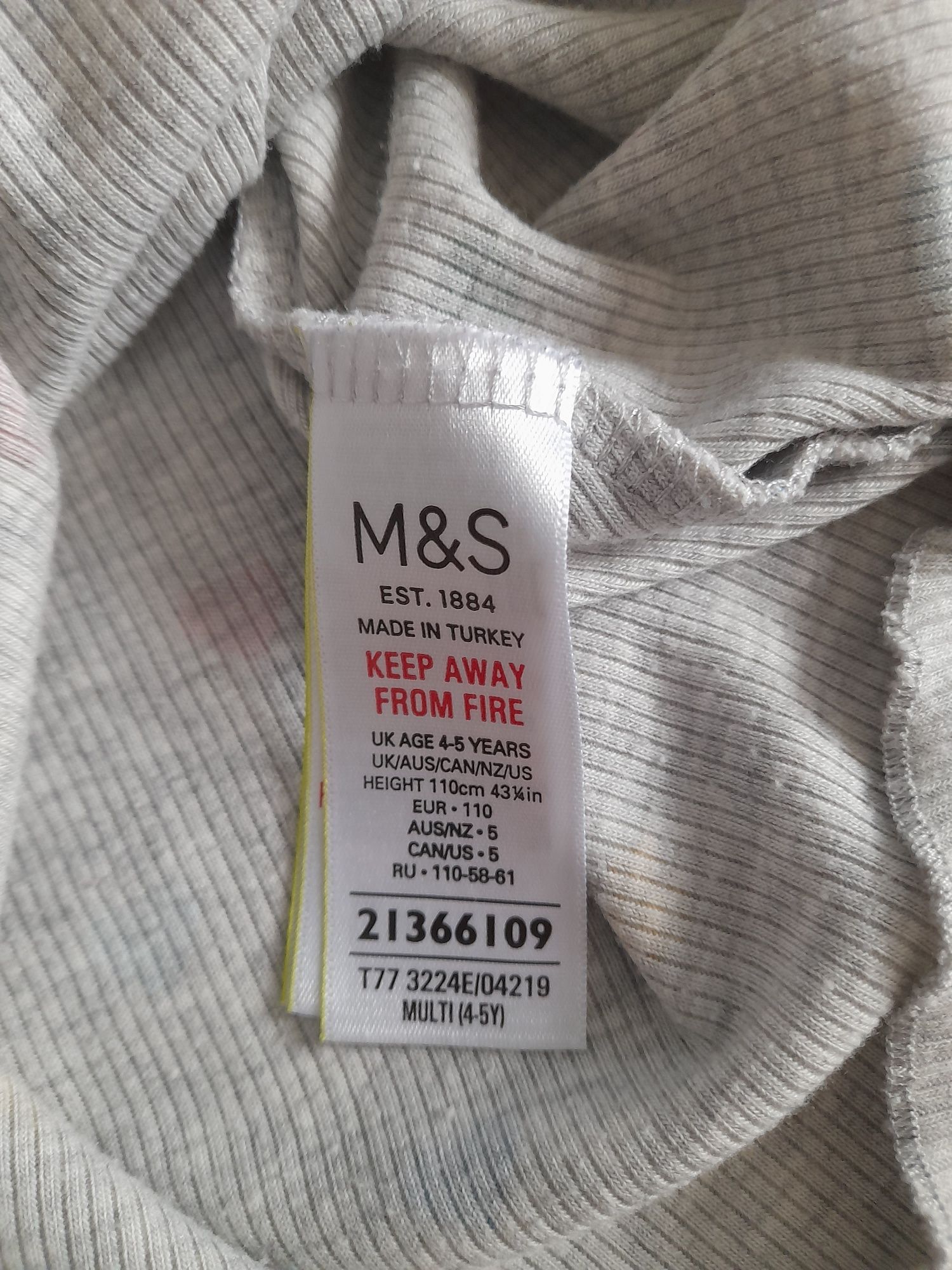 Sukienka M&S 110 szara w serca z krótkim rękawem