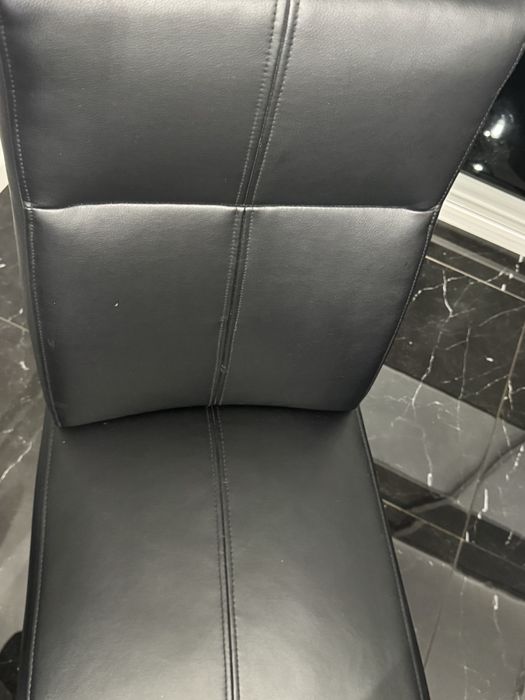 Krzesła 6 sztuk tapicerowane ekoskóra na chromowanych nogach