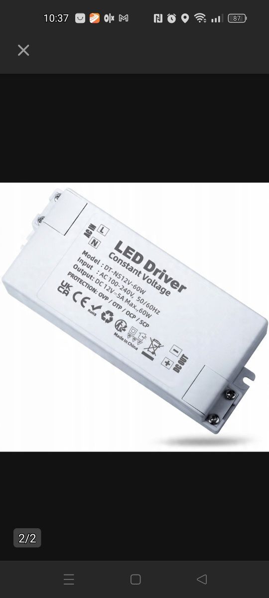 Sterownik zasilacz do taśm LED, kamer 12 V 60W