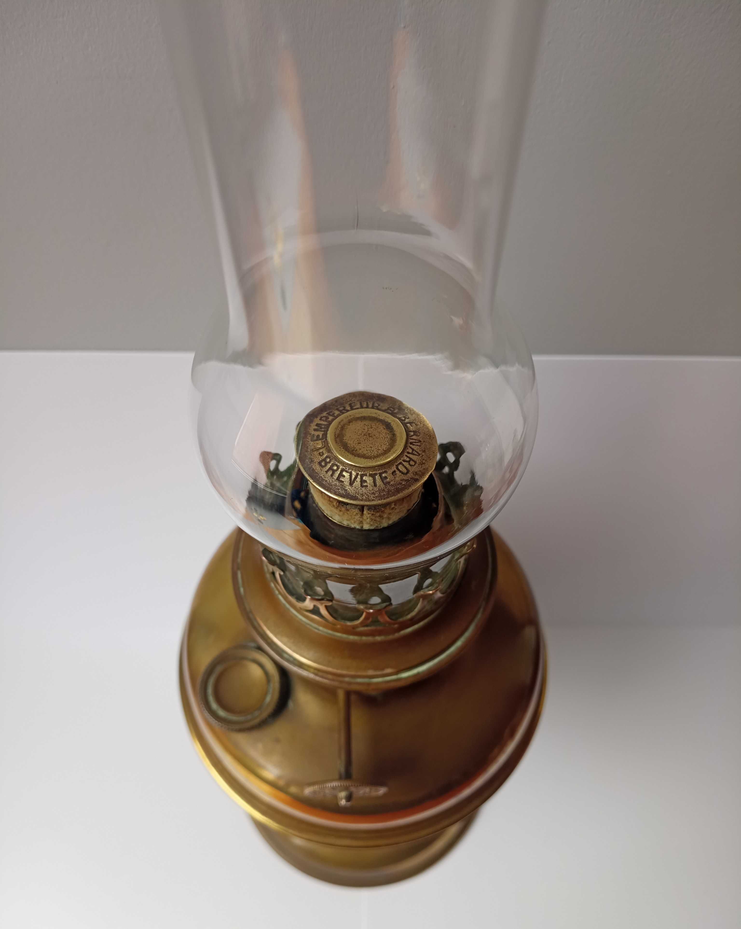 stara sygnowana lampa naftowa L&B Belgia XIX wiek