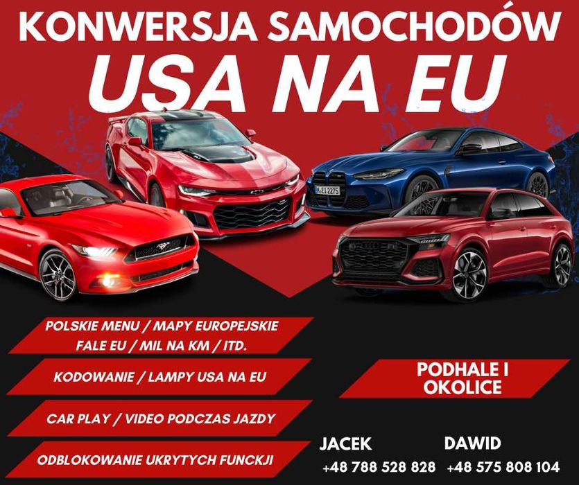 Konwersja USA na EU – spolszczenie, kodowanie oświetlenie fale radiowe