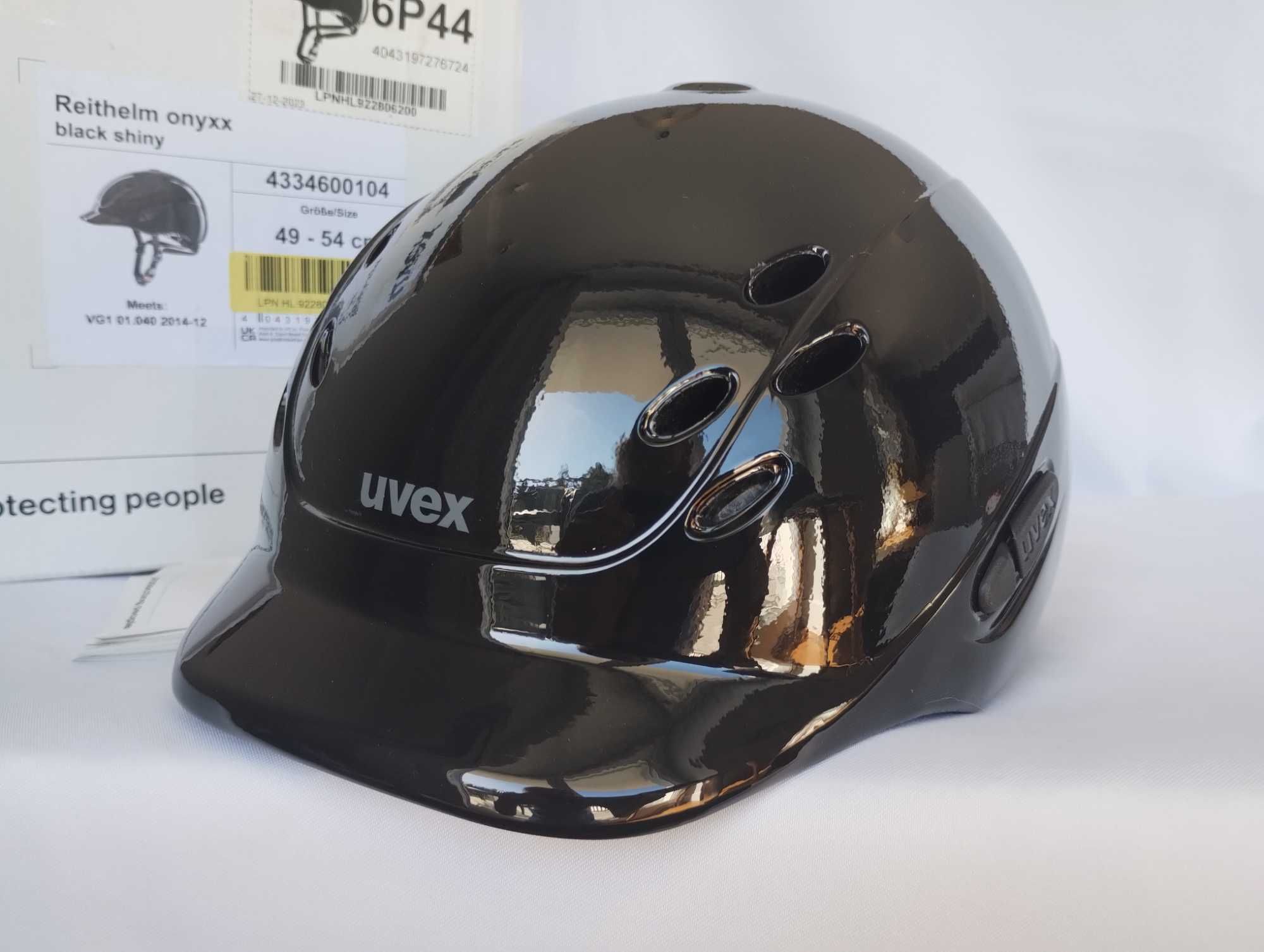 Kask jeździecki toczek Uvex Reithelm Onyxx Black Shiny 3XS-XS 49-54cm