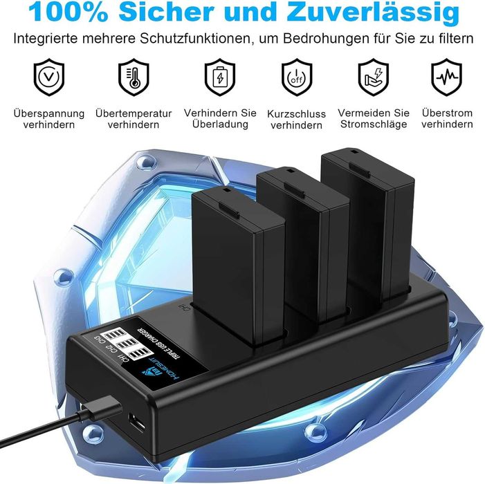Zestaw 3 akumulatory 1600 mAh + ładowarka Homesuit LP-E10 do Canon EOS