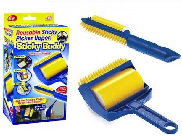 Липкі щітки чищення одягу меблів та килимів Sticky Buddy Липкий валик