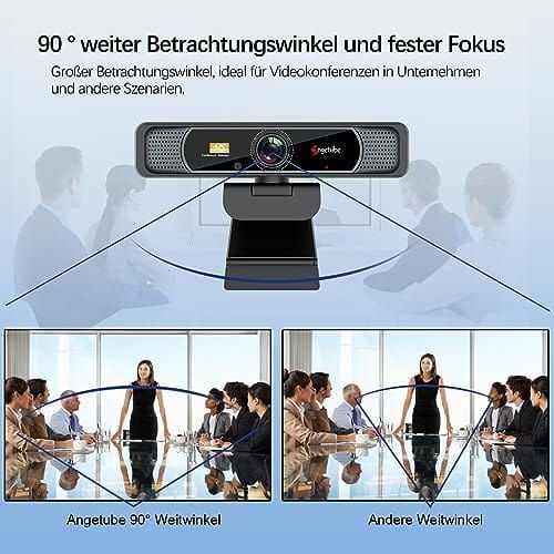 Angetube Kamera internetowa 4K HD 8 MP z mikrofonem USB