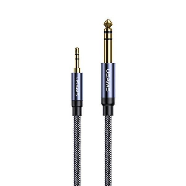 Adapter Audio Jack 3,5mm - 6,35mm USAMS 1.2m Czarny - Wysoka Jakość