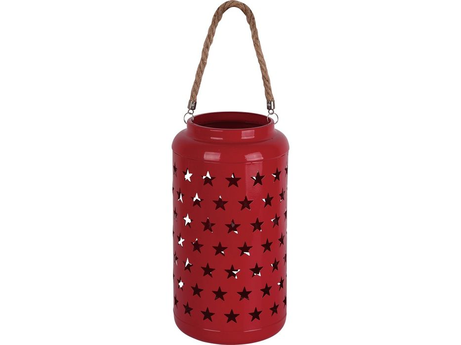 Підсвічник-ліхтар метал червоний / Подсвечник - фонарь 23 см