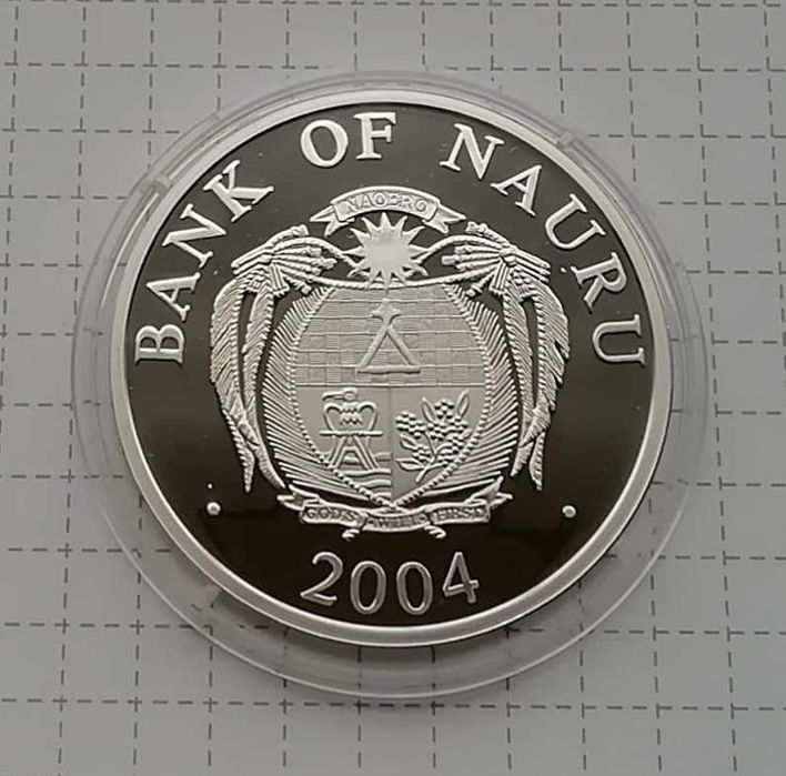Науру 10 $ 2004р. Срібло з позолотою. Пам'ятки. Рідкісна. ПРУФ!