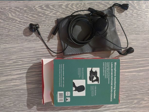 Петличка - наушник / петличный микрофон разъём type c, защита от ветра