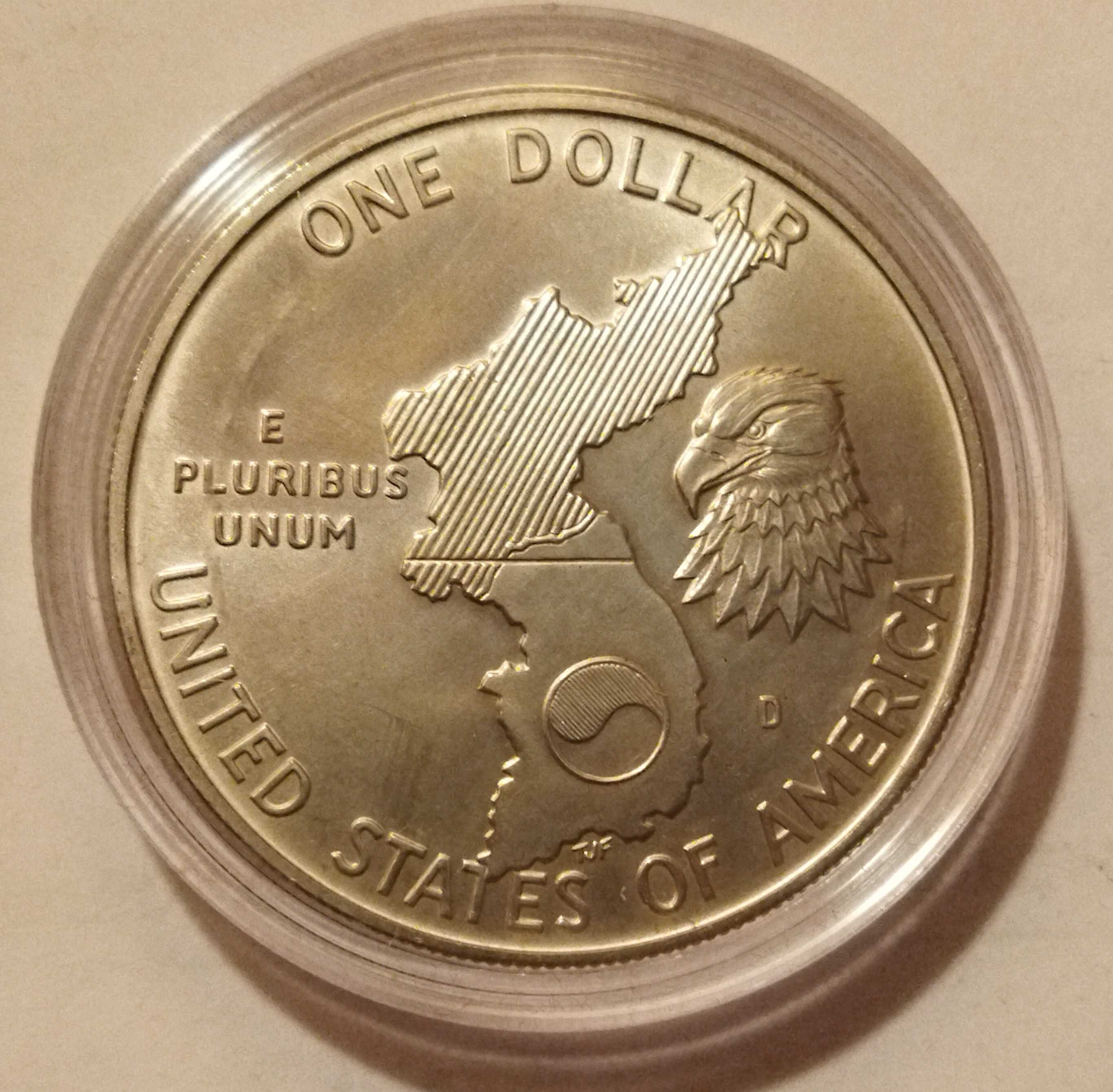 Srebrna moneta kolekcjonerska 1 dolar 1991 r. USA (wojna koreańska)