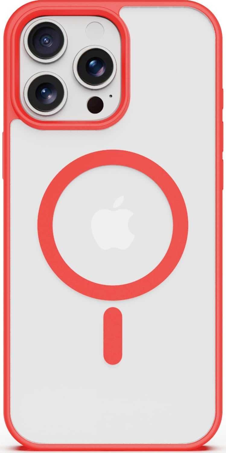 ALYMIYA etui pancerne iPhone 14 Pro Max magsafe mocne czerwona ramka