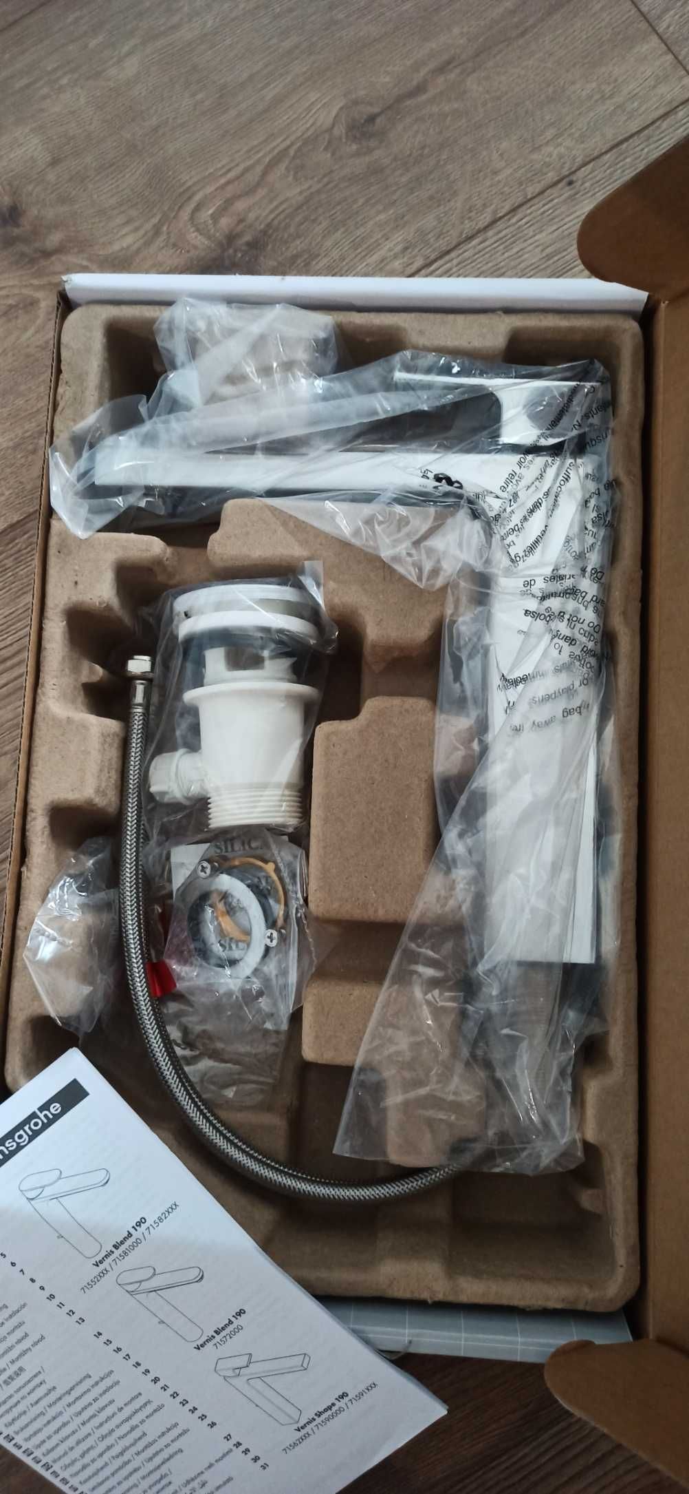 Nowa hansgrohe Vernis Shape 190 bateria umywalkowa z kpl. odpływowym