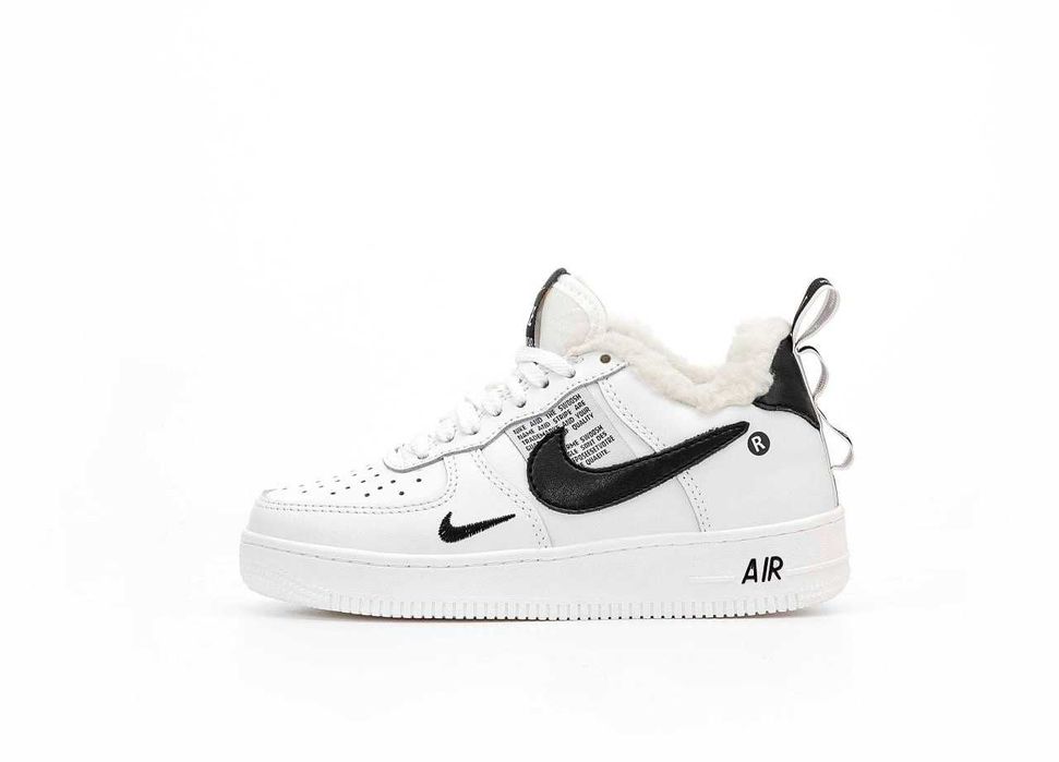 Унисекс зимние кожаные кроссовки Nike Air Force 1 '07 Low зимові найк