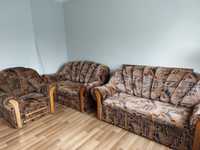 Komplet wypoczynkowy kanapy rozkladane sofy fotel do salonu wypoczynek