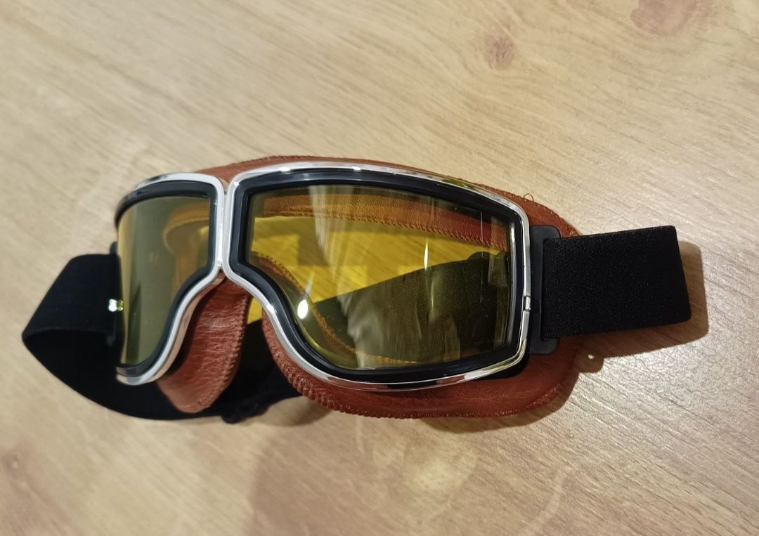 Okulary gogle retro PRL na motocykl