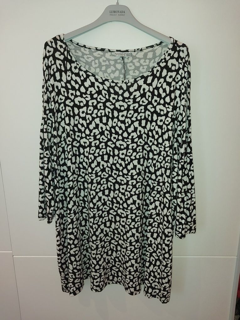 Bluzka w panterke cętki wiskoza plus size 56/58