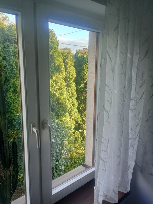 Okno 200cm x 145cm drzwi 200cm x 200cm drewniane dąb jasny białe