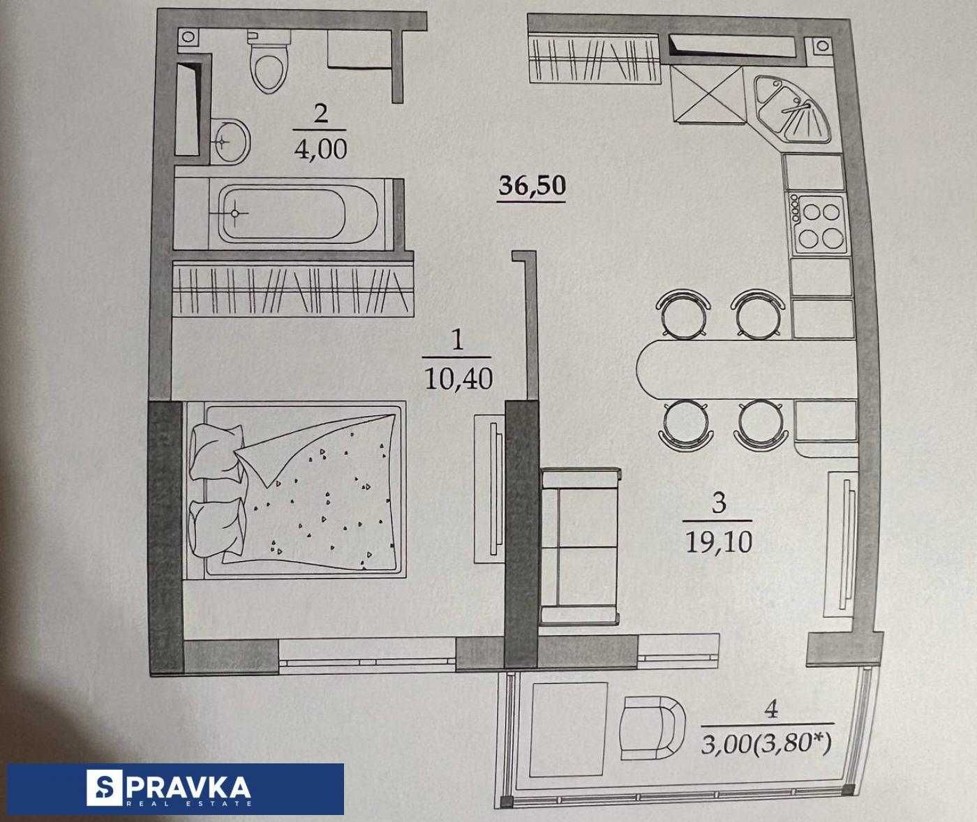 1-ком. 37 кв.м. в ЖК Таировские Сады на Таирова 656$ за кв.м. Срочно!