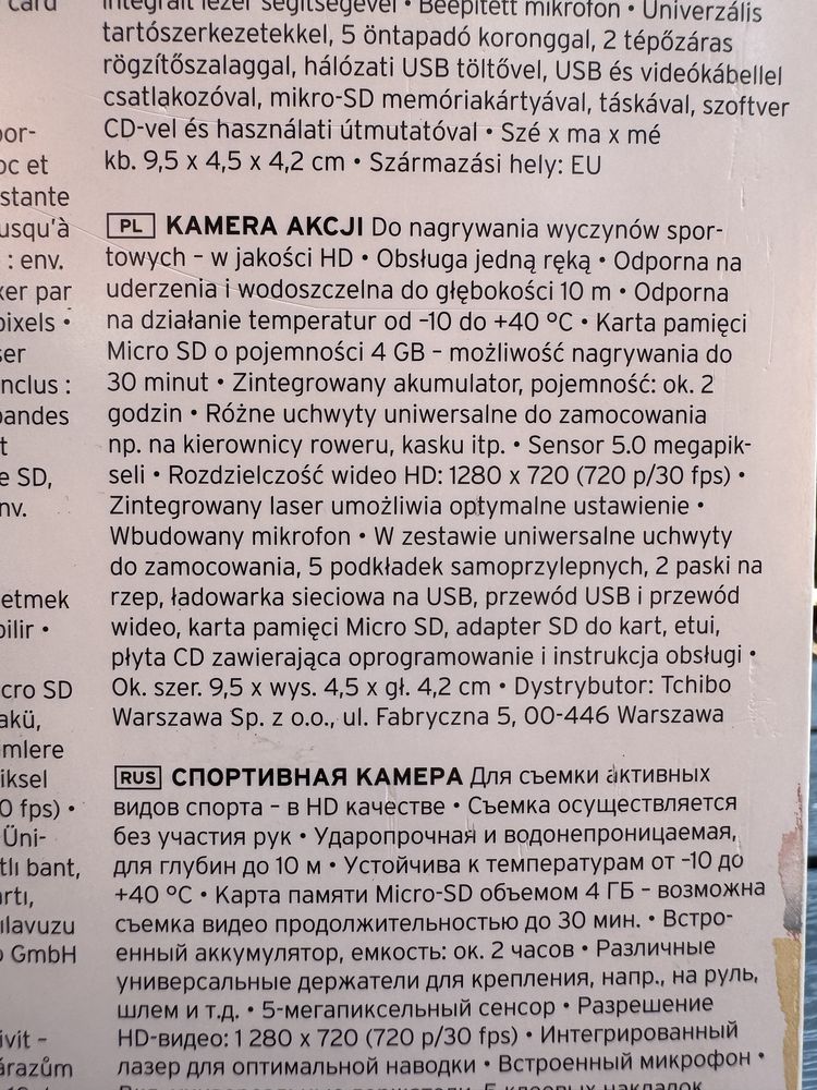 Kamera akcji nowa