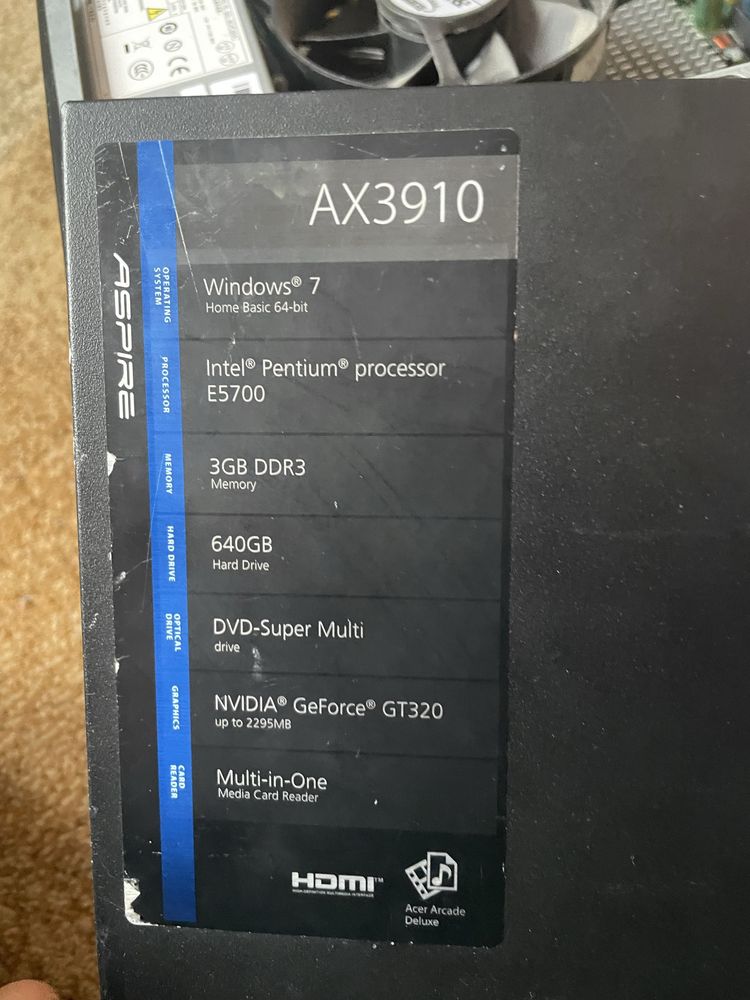 Компютер acer AX3910