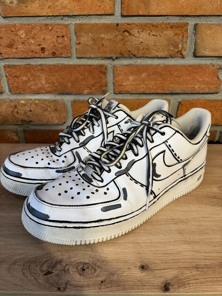 Buty Sneakersy Nike Air Force 1 3 White białe custom 47,5 31cm