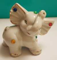 Stary słoń słonik z porcelany ceramiczny PRL