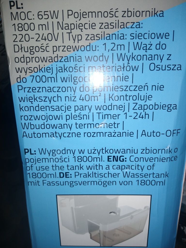 Osuszacz oczyszcza powietrza