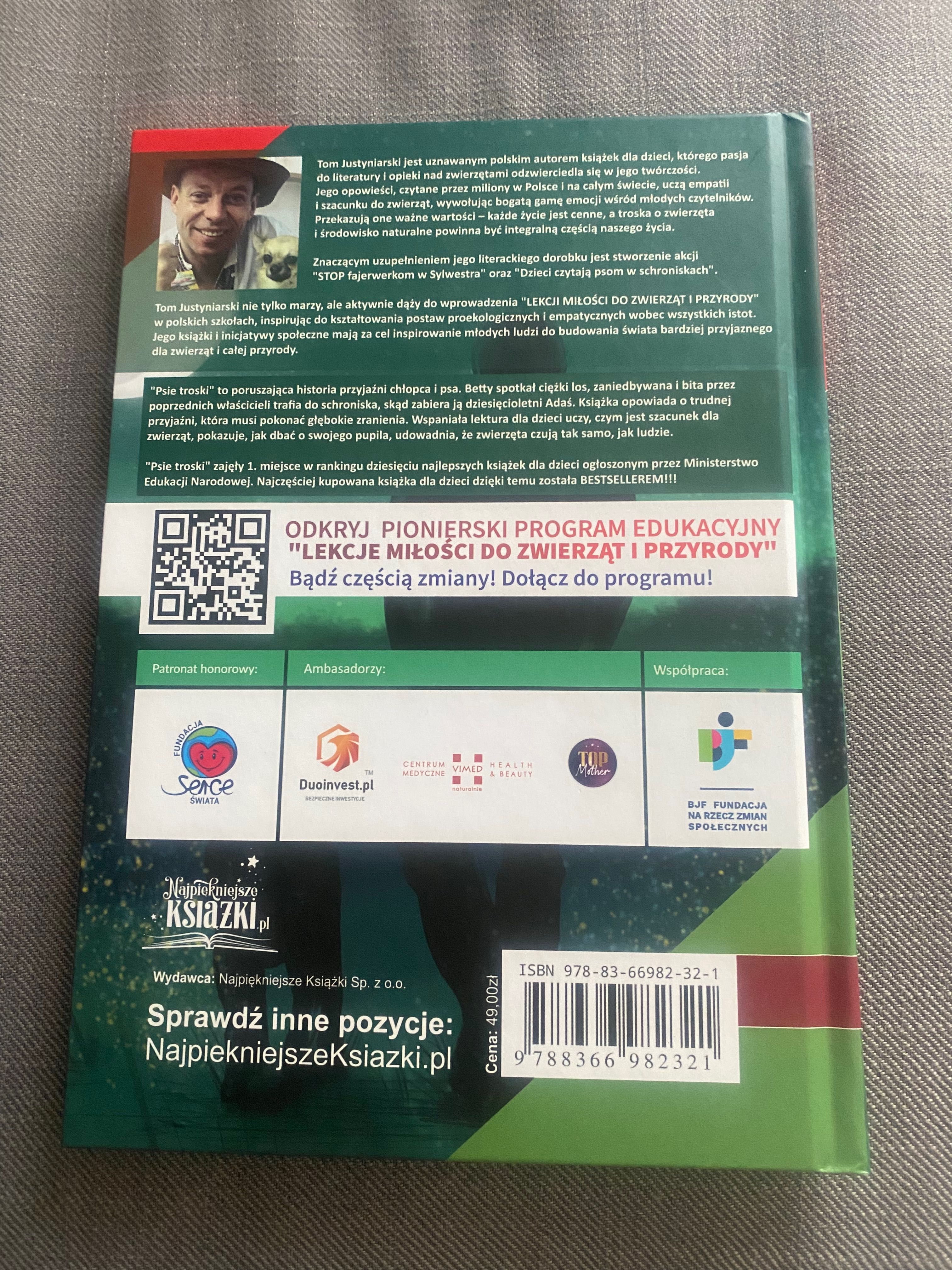 Książka lektura Psie Troski Tom Justyniarski Nowa