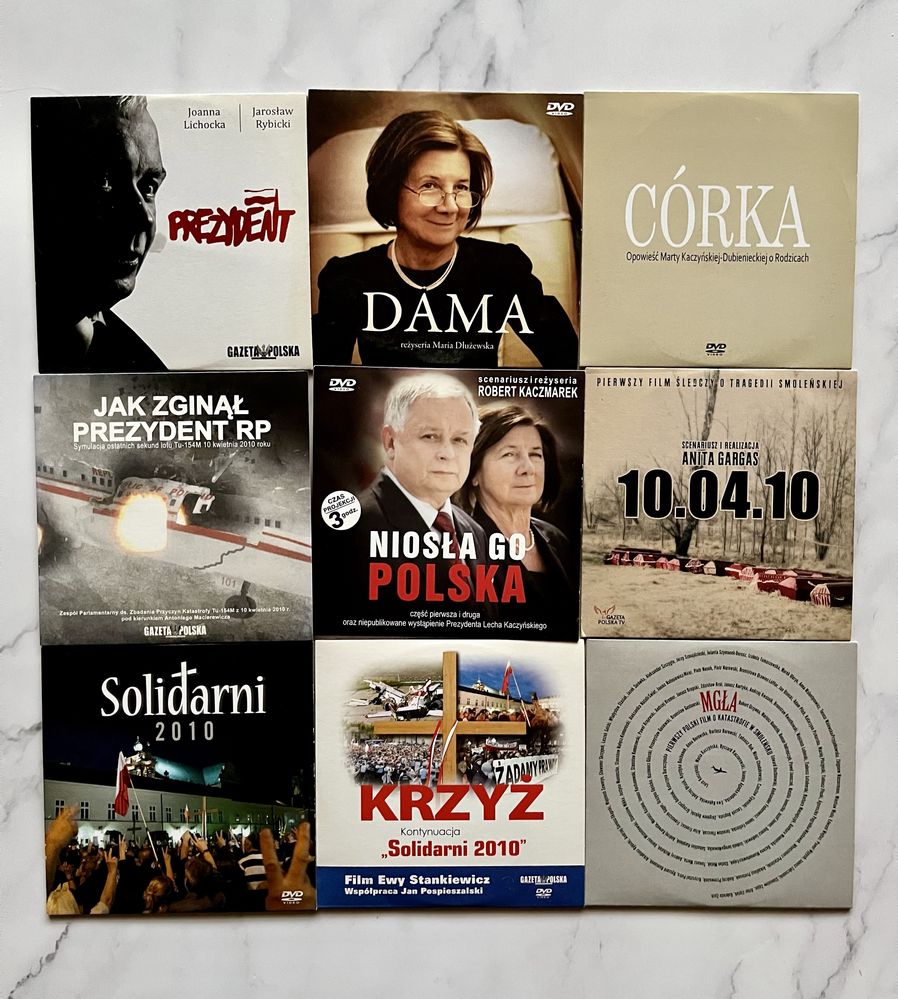Film DVD Gazeta Polska 9 szt. Prezydent Kaczyński Smoleńsk Krzyż Mgła