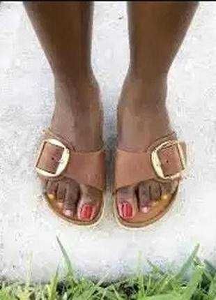 Ортопедичні Шкіряні Сланці BIRKENSTOCK BIG BUCKLE oiled leather
