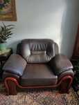 Sofa oraz fotel ze skóry