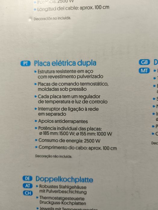 Placa elétrica nova