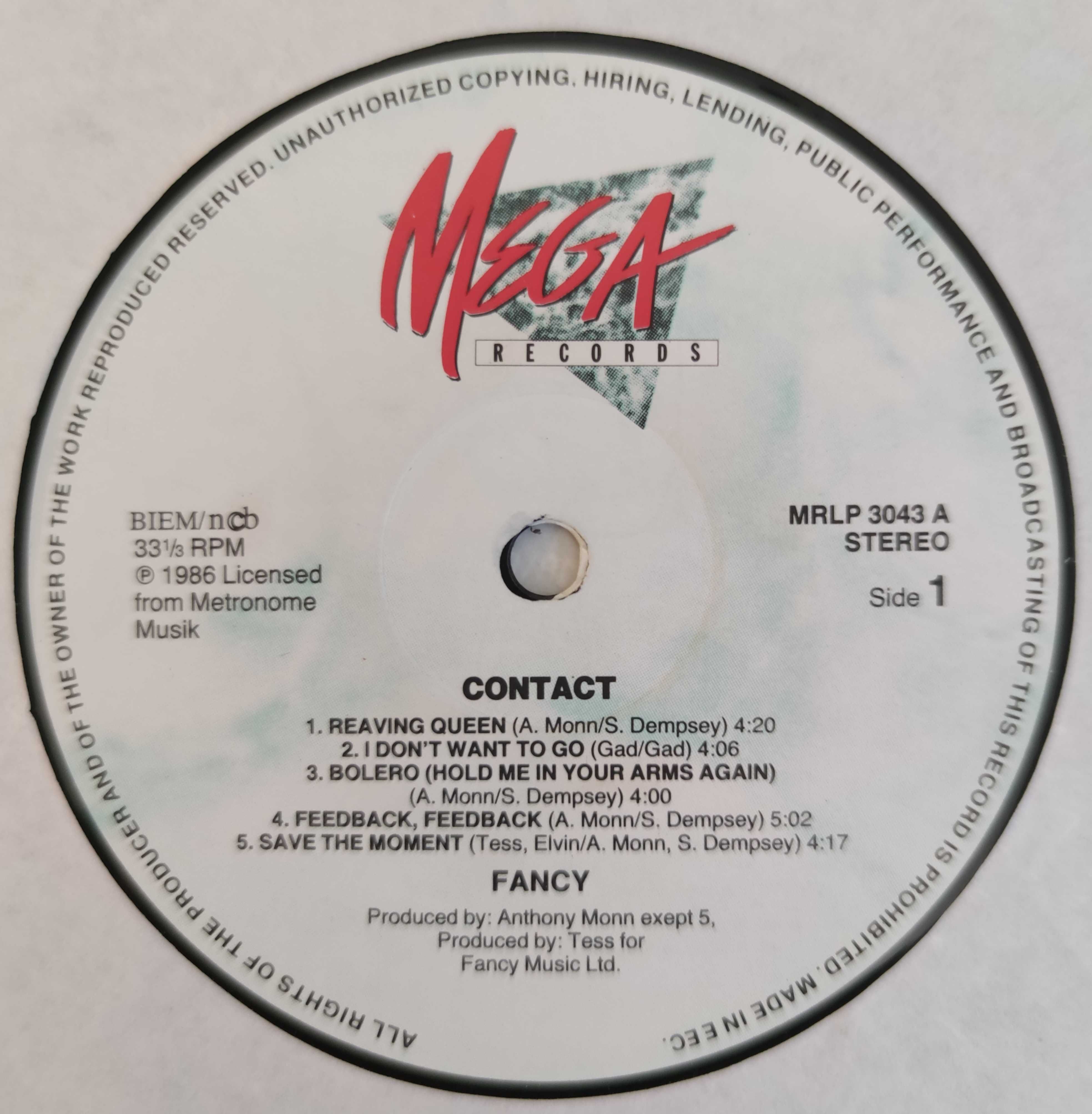 Fancy - Contact. LP. VG++.