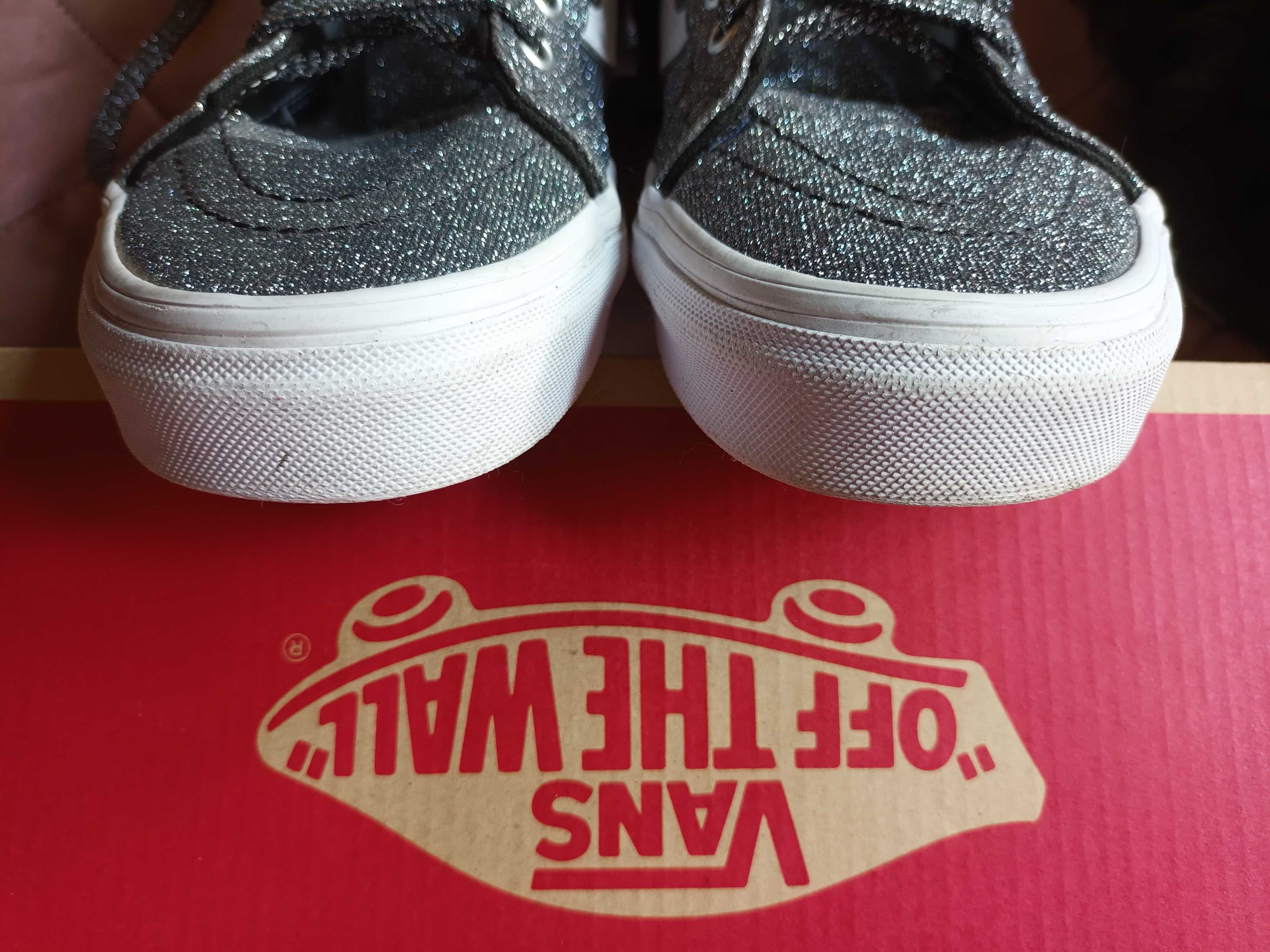 VANS old skool trampki wysokie brokatowe srebrne j.nowe r.38,5