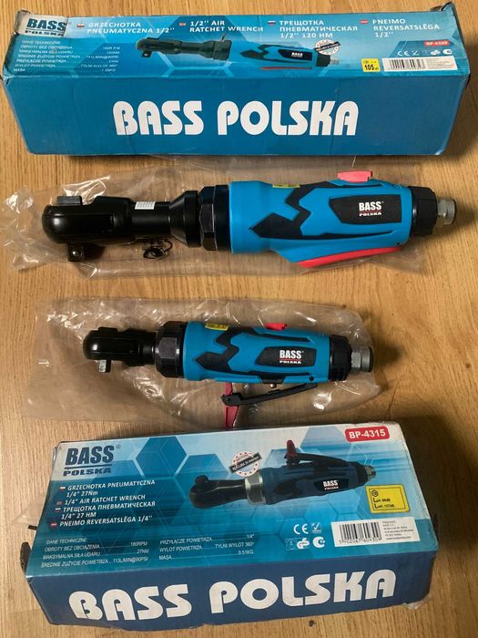 Zestaw 2 x Grzechotka pneumatyczna Bass Polska 1/4" i 1/2"
