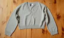 Oliwkowy krótki sweter S