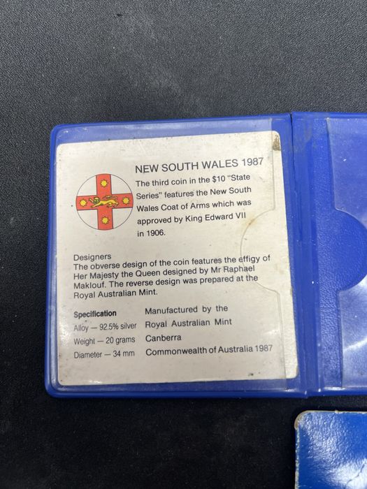 Moeda 10 dollars new south wales 1987 prata